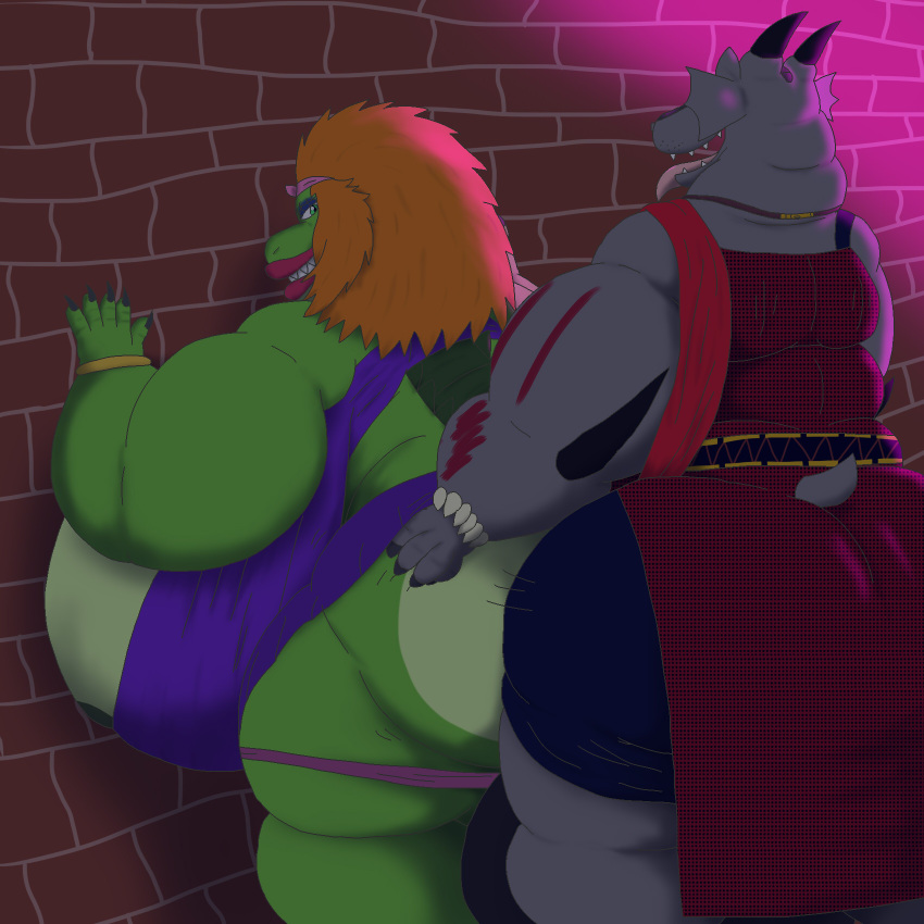 1:1 alligator alligatorid alythewolfcat anthro ass backalley balls big_balls big_breasts big_butt breasts clothed clothed_sex clothing common_hippopotamus crocodilian dragon duo female genitals gorix gorix_the_hipponian hi_res hippopotamid huge_balls huge_breasts huge_butt hybrid hyper hyper_balls hyper_breasts hyper_genitalia male male/female mammal mythological_creature mythological_scalie mythology overweight overweight_female overweight_male reptile scalie sex