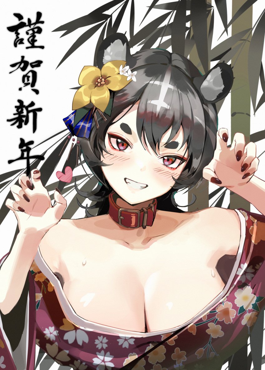 1girls = absurd_res absurdres animal_ear_fluff animal_ears armpit armpit_peek armpits arms_up black_eyelashes black_fingernails black_hair black_hair_female black_nail_polish black_nails blue_hair_ribbon blue_ribbon blush blush_face blush_lines blushed_face blushing_at_viewer blushing_face blushing_female breasts busty busty_female busty_girl choker cleavage collar collarbone dot_nose elbows fair_skin female female_only fingernails fingers flower flower_hair_ornament flower_in_hair flower_on_head grin grinning grinning_at_viewer hair_between_eyes hair_ornament hair_ornaments hair_ribbon hairless_armpits hands_up head_tilt heart high_resolution highres japanese_clothes japanese_clothing japanese_text kawa683 large_breasts light-skinned_female lips long_hair looking_at_viewer nail_polish nails original original_art original_artwork original_character pale-skinned_female pale_skin parted_lips red_choker red_collar red_eyelids red_eyeliner red_eyes red_eyes_female ribbon rred_eyes seductive_grin sexy_armpits shaved_armpits shoulders simple_background smile smiling smiling_at_viewer smirk smooth_armpits smooth_skin solo standing sweat sweatdrop sweating sweaty sweaty_body sweaty_breasts text thick_eyebrows tilted_head upper_body white_background yukata