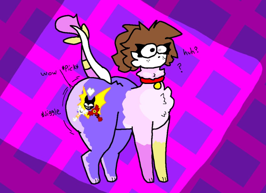 alchiants big_ass brown_hair cute cutie_mark dragon_tail female fluzy_alchiant(rainzy's_pet) furry ibispaintx jiggling_ass mexican_female pet unknown_species white_face youtube youtube_hispanic