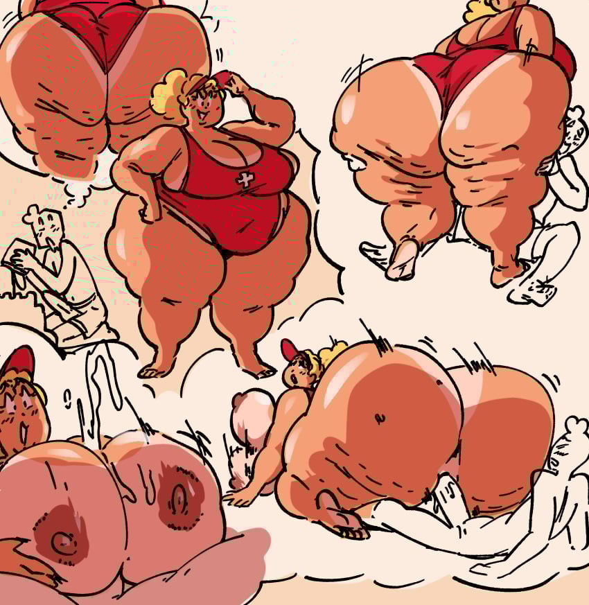 1boy 1girls areolae ass_grab bbw big_ass big_breasts blonde_hair bouncing_ass bouncing_breasts breasts cellulite chubby cumshot erection fantasizing fat_ass fat_female fat_thighs female gammanaut hi_res highres large_breasts lifeguard lifeguard_swimsuit male multiple_poses multiple_positions paizuri ponytail reverse_cowgirl_position sex tan_body tanline thick_thighs thighs vaginal_penetration visor visor_cap wide_hips