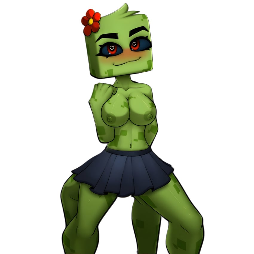 1girls 2d 4_legs bedroom_eyes big_eyes bra cleavage clothed clothing corset creeper creeper_(minecraft) creeper_girl_(hornycraft) curvy curvy_figure cute cute_expression cute_eyes cute_face cute_girl digital_media feet_out_of_frame female female_anthro female_focus female_on_top female_only gloves green_body green_clothing green_hair green_nipples green_scales green_skin heart heart-shaped_pupils heart_eyes heart_symbol hearts_around_head horny horny_expression horny_face horny_female hornycraftgame minecraft minecraft_background minecraft_mob mineral_fauna monster monster_girl no_arms no_watermark on_back panties red_eyes shadik shadikbitardik simple_background skirt smile solo solo_female solo_focus spread_legs standing stockings sweat white_background