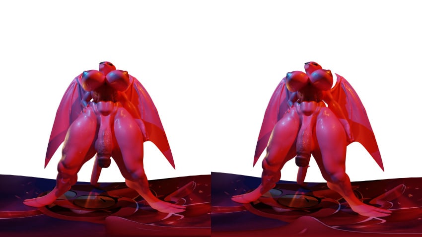 180_fov 1futa 8k big_breasts demon demon_girl from_below futa_only futanari intersex lucia_(satina) muscular muscular_futanari red_body satina satina_wants_a_glass_of_water stereogram sweat taker_pov vr wet wet_body wet_boobs wet_penis