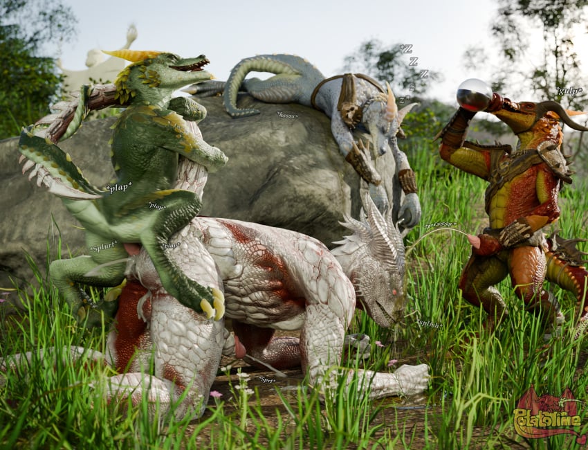 3d_(artwork) alcohol anal anal_sex animal_genitalia anthro baldur&#039;s_gate baldur&#039;s_gate_3 balls beverage blender_(artwork) bodily_fluids cum cum_in_ass cum_inside cum_on_ground cum_while_penetrated cumshot digital_media_(artwork) dragonborn_(dnd) drinking drunk dungeons_and_dragons ejaculation genital_fluids genitals group hasbro hi_res humanoid_genitalia kobold larian_studios male male/male onomatopoeia peeing peeing_on_another penetration penis potatotime scalie sex sound_effects substance_intoxication tail text the_dark_urge_(baldur&#039;s_gate) urine urine_on_ground urine_pool watermark watersports wizards_of_the_coast