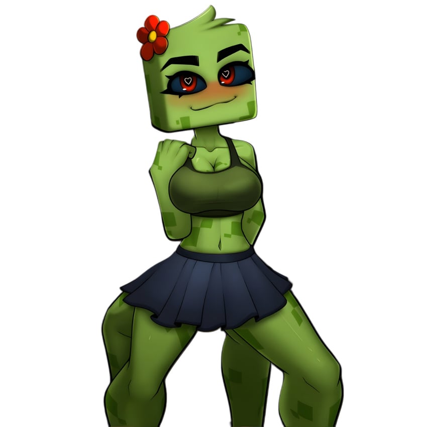 1girls 2d 4_legs bedroom_eyes big_eyes bra cleavage clothed clothing corset creeper creeper_(minecraft) creeper_girl_(hornycraft) curvy curvy_figure cute cute_expression cute_eyes cute_face cute_girl digital_media feet_out_of_frame female female_anthro female_focus female_on_top female_only gloves green_body green_clothing green_hair green_nipples green_scales green_skin heart heart-shaped_pupils heart_eyes heart_symbol hearts_around_head horny horny_expression horny_face horny_female hornycraftgame minecraft minecraft_background minecraft_mob mineral_fauna monster monster_girl no_arms no_watermark on_back panties red_eyes shadik shadikbitardik simple_background skirt smile solo solo_female solo_focus spread_legs standing stockings sweat white_background