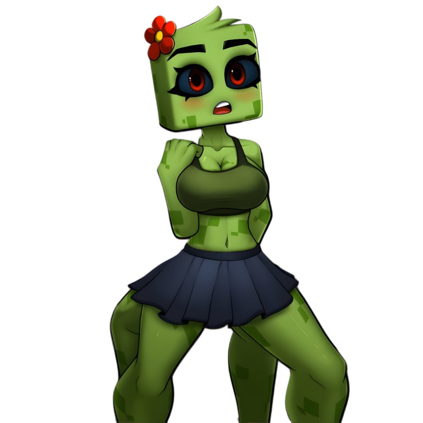 1girls 2d 4_legs bedroom_eyes big_eyes bra cleavage clothed clothing corset creeper creeper_(minecraft) creeper_girl_(hornycraft) curvy curvy_figure cute cute_expression cute_eyes cute_face cute_girl digital_media feet_out_of_frame female female_anthro female_focus female_on_top female_only gloves green_body green_clothing green_hair green_nipples green_scales green_skin heart heart-shaped_pupils heart_eyes heart_symbol hearts_around_head horny horny_expression horny_face horny_female hornycraftgame minecraft minecraft_background minecraft_mob mineral_fauna monster monster_girl no_arms no_watermark on_back panties red_eyes shadik shadikbitardik simple_background skirt smile solo solo_female solo_focus spread_legs standing stockings sweat white_background