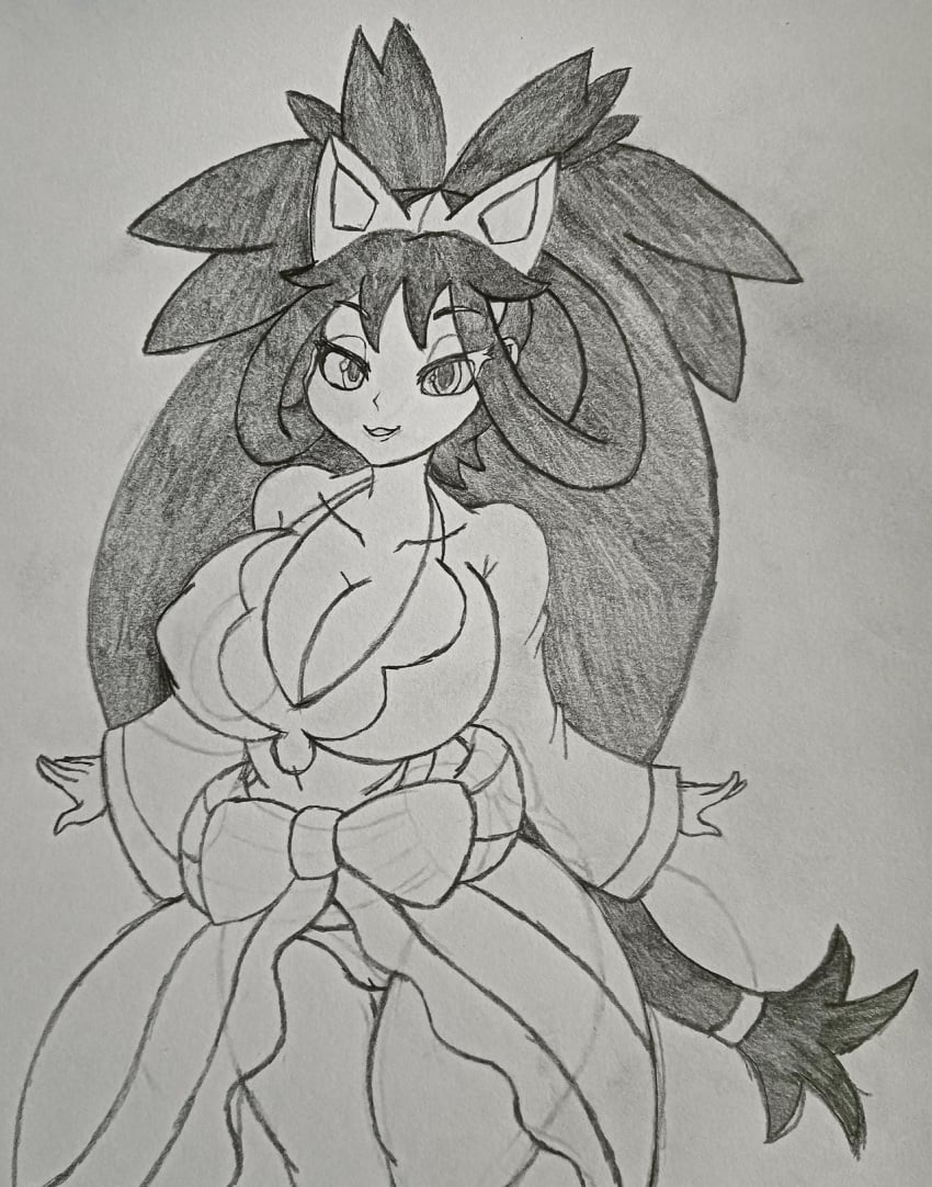 1girls 2025 aged_up ashura-nsfw bedroom_eyes breasts cleavage clothed clothed_female clothes clothing creatures_(company) creatures_inc. female female_only game_freak huge_breasts human iris_(pokemon) nintendo pokemon_bw pokemon_champion pokemon_trainer solo solo_female traditional_media_(artwork)
