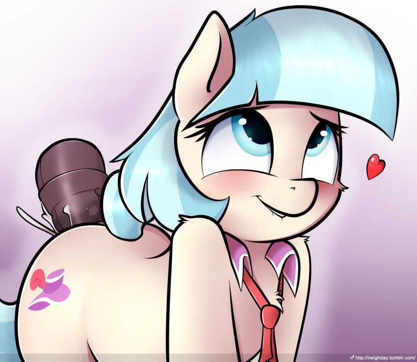 2018 animal_genitalia animal_penis blush coco_pommel_(mlp) cum disembodied_penis duo earth_pony equine equine_penis eyelashes female friendship_is_magic hair heart hi_res horse horsecock male mammal multicolored_hair my_little_pony neighday penetration penis pony solo_focus straight two_tone_hair