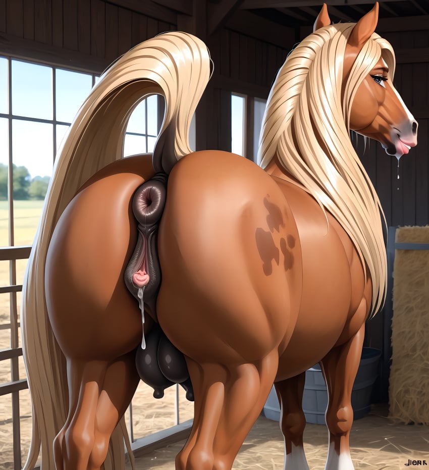 ai_generated anthro bimbo deergirlfit dripping_pussy equine equine_anus equine_genitalia equine_pussy feral gaping_anus gaping_pussy hairy_pussy horse_ears horse_girl horse_tail mare mare_pussy original_character pubic_hair seductive_look slut slutty_face teats udders
