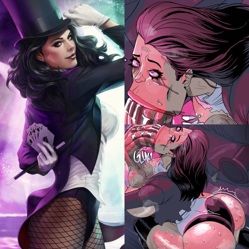 ahe_gao ahegao_face anteater_face aroused aroused_face big_ass big_balls big_breasts big_butt big_penis black_hair breasts breasts_bigger_than_head breasts_out choking_on_cock cock crying_with_eyes_open dc dc_comics dcau defeated defeated_heroine dick edit edited eyes_rolling_back female futa_on_female futanari heart-shaped_pupils horny horny_female huge_ass huge_balls huge_boobs huge_breasts huge_butt huge_cock intersex large_ass large_breasts large_penis long_hair loonyjams magic_circle magical_girl magician magician_hat massive_ass massive_breasts massive_penis moan moaning moaning_in_pleasure mouth_full_of_cock on_knees penis pink_lips pleasure_face runny_makeup runny_mascara slut smiling_at_viewer stretched_mouth submissive_female sucking sucking_off sucking_penis superhero superhero_costume superheroine sweat sweating sweating_female sweating_profusely sweaty sweaty_body sweaty_breasts sweaty_butt tears teary_eyes tits tits_bigger_than_head tits_out too_big torn_clothes torn_clothing wardrobe_malfunction zatanna zatanna_zatara