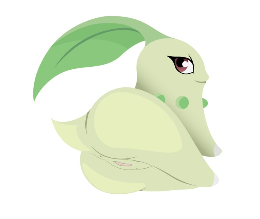 1girls 2017 chikorita female feral infamousrel looking_at_viewer nintendo pokeandpenetrate pokemon pokemon_gsc pussy solo video_games