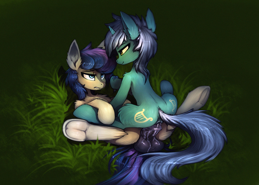 baramx bonbon_(mlp) earth_pony equine friendship_is_magic hair horn horse lyra_heartstrings_(mlp) mammal my_little_pony penis pony pussy sex unicorn