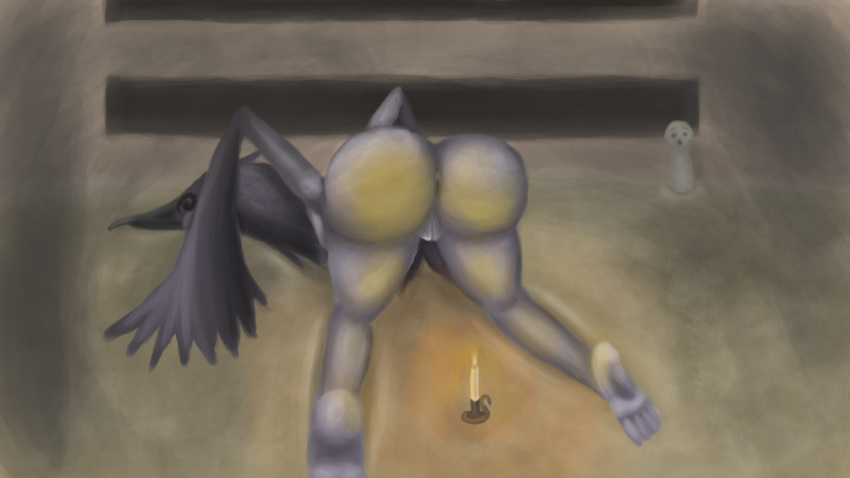 avian beak bird corvid crow crow_demon dark_souls dark_souls_2 feathered_wings feathers female fromsoftware mammal nude ornifex unknown_artist video_games wings