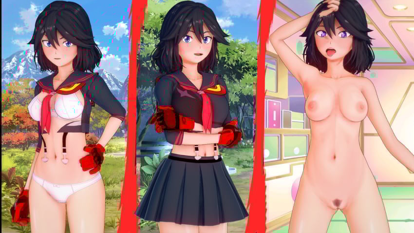 1girls 3d cover_page female heart-shaped_pupils kill_la_kill matoi_ryuuko naked naked_female senketsu silver_serenity tongue_out