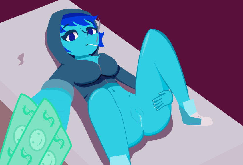 after_sex bottomless gem_(species) hood lapis_lazuli_(steven_universe) leg_up money on_back prostitution spread steven_universe vagina vector_art