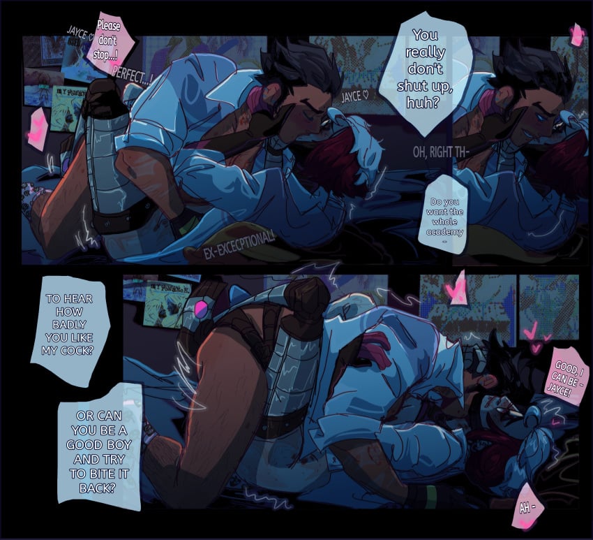 battle_academia_series cuntboy cuntboy_on_cuntboy cuntboy_with_breasts depriviolent intersex jayce_(league_of_legends) jayce_talis league_of_legends partially_clothed pegging self_harm_scars strap-on transmasc viktor_(league_of_legends)