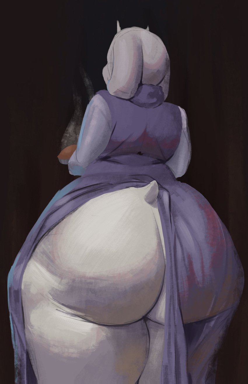 1girls ass big_ass big_butt exposed_ass fat_ass female female_only from_behind horns huge_ass large_ass milf pie plok902 solo solo_female solo_focus tail thick_ass thick_thighs thighs toriel undertale white_body white_fur wide_hips