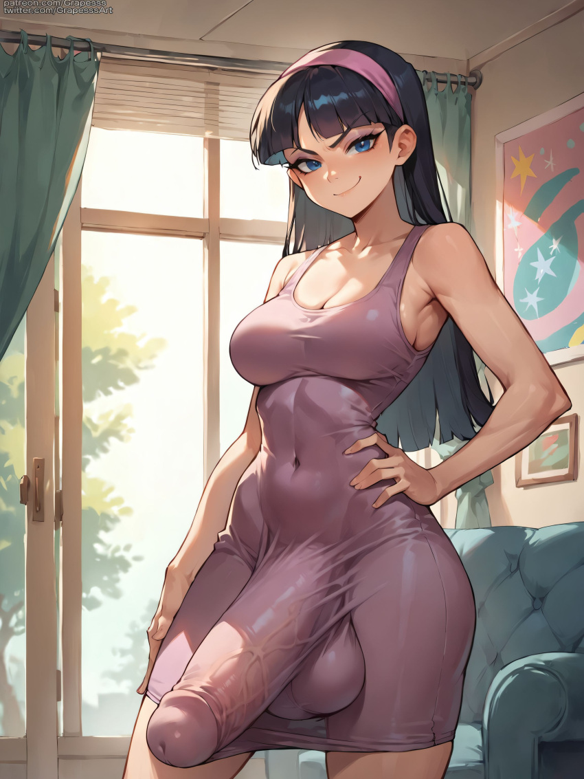 1futa ai_generated armpits big_ass big_balls blush breasts erect_penis erection foreskin futa_only futa_sans_pussy futanari grapesss huge_breasts huge_cock large_penis looking_at_viewer navel nude penis solo solo_futa testicles the_fairly_oddparents thighs trixie_tang uncensored veins veiny_penis