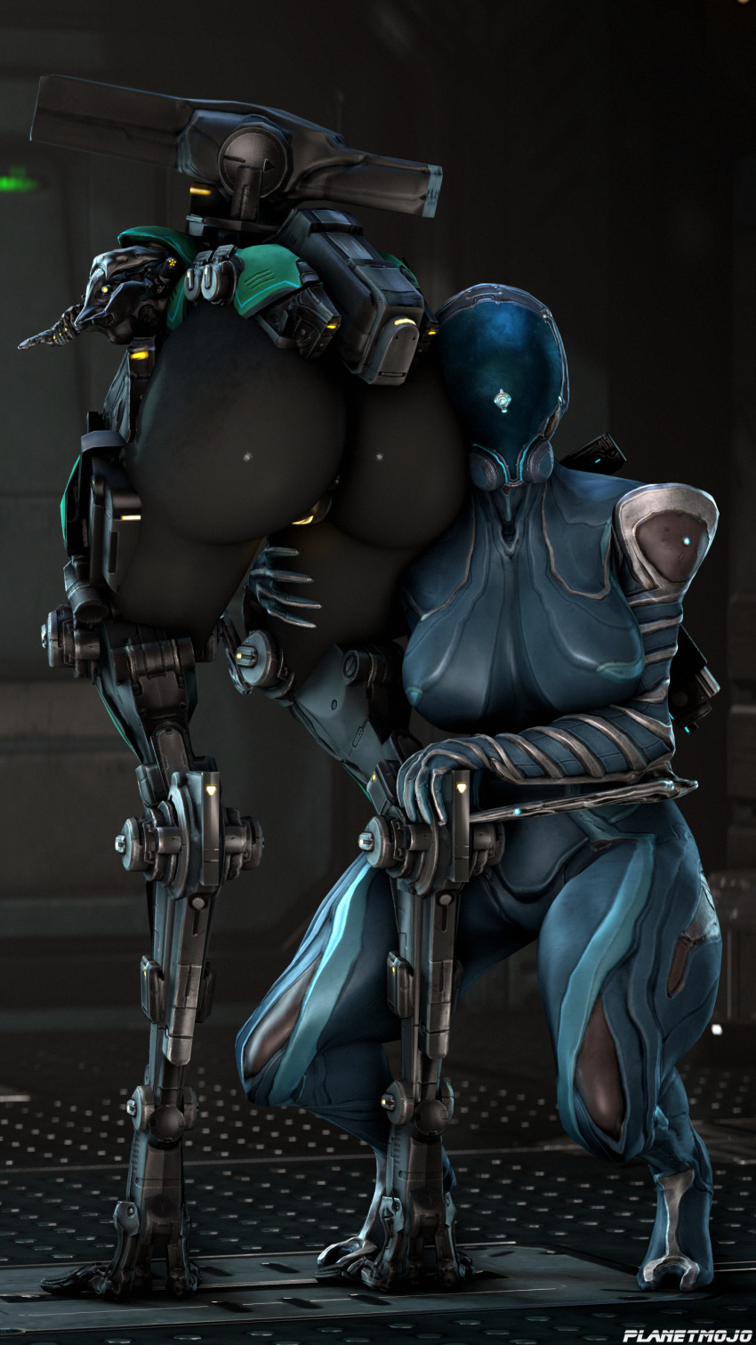 2017 2girls 3d alien anus ass breasts corpus duo female female_only hi_res machine mag_(warframe) moa_(warframe) nude planetmojo pussy ranged_weapon robot source_filmmaker video_games warframe weapon yuri