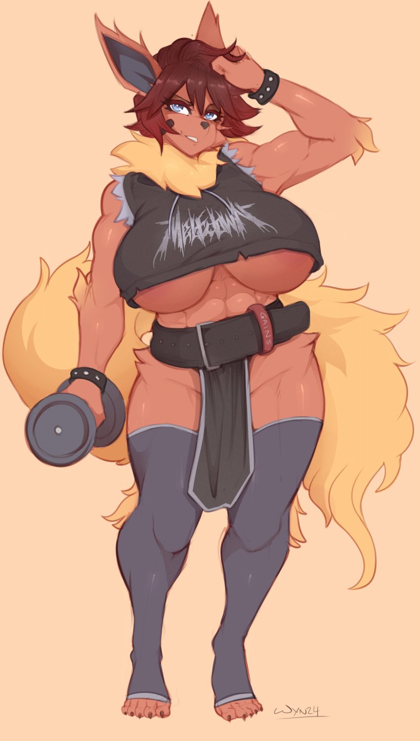 1girls 2d 2d_(artwork) anthro anthro_only anthrofied big_breasts big_thighs breasts cleavage eeveelution female female_focus female_only furry furry_female furry_only hips large_breasts nintendo nipples pok&eacute;mon_(species) pokemon solo solo_female solo_focus thick_thighs thighs wide_hips wyntersun