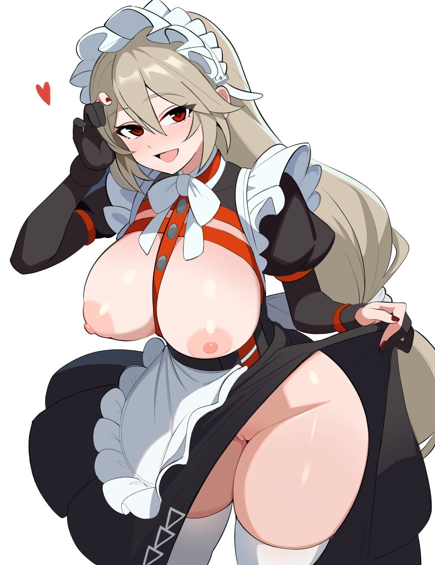 alexandrina_sebastiane big_breasts blonde_hair female female_focus female_only large_breasts long_hair maidcousin solo solo_female solo_focus victoria_housekeeping zenless_zone_zero