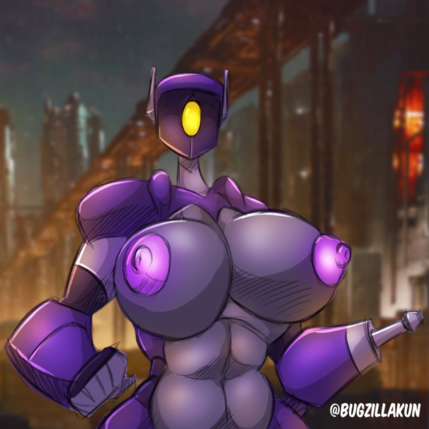 1girls big_breasts breasts bugzilla busty cyclops female female_only nipples purple_nipples robot robot_girl robot_humanoid rule_63 shockwave shockwave_(transformers) solo solo_female transformers