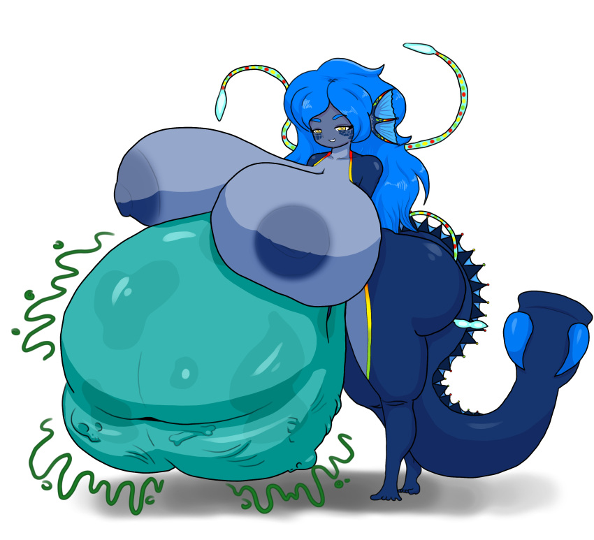 after_vore commission digested_prey female female_pred huge_belly huge_breasts makerofcoolstuff vore