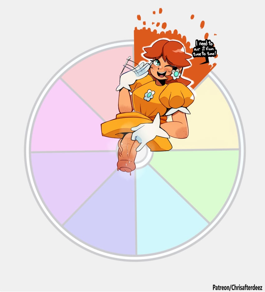 1futa big_penis clothed clothing color_wheel_challenge crossover dialogue dress dress_lift english_text fanning_self foreskin futa_only futanari human light-skinned_futanari light_skin mario_(series) mostly_clothed musk musk_clouds musky musky_cock orange_background orange_dress orange_hair penis princess_daisy smell smelly smelly_cock smile smiling smiling_at_viewer solo speech_bubble standing steam steamy steamy_penis sweat sweatdrop sweating talking talking_to_viewer text text_bubble thegreyzen thehornyzen veiny_penis