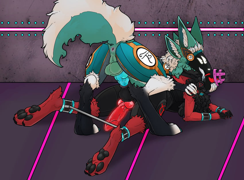 absurd_res anal anal_penetration anal_sex anthro anthro_on_anthro anthro_penetrated anthro_penetrating anthro_penetrating_anthro anus black_pawpads blaze_the_protogen collar cyan_penis duo fur furry furry_balls furry_ears furry_only furry_tail genitals glowing_genitalia glowing_penis hi_res huehuerhuest knot knotted_penis lying lying_on_stomach machine major039 male male/male male_domination male_only male_penetrated male_penetrating male_penetrating_male on_top pawpads paws penis penis_backwards pleasure_face protogen protogen_face protogen_visor red_fur red_penis saliva saliva_on_tongue sex sex_from_behind sex_on_floor sheath spread_legs spreader_bar tongue tongue_out veiny_penis