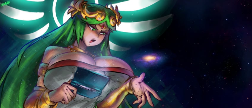 1girl breasts female female_focus female_only giantess kid_icarus kid_icarus_uprising lapotato8 lapotato_prime nintendo nintendo_3ds palutena tagme