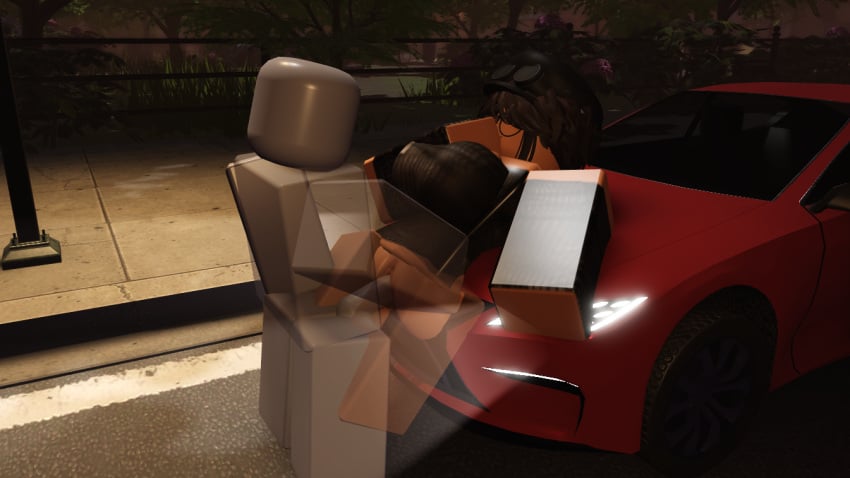 1boy 1girls car city missionary_position night oc roblox robloxian vehicle