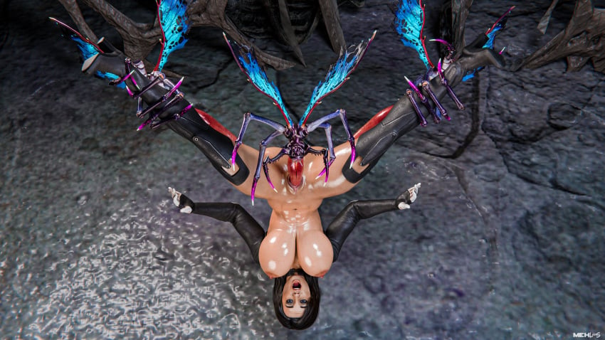 3d 4k big_breasts breasts bug dark_hair highres insectophilia large_breasts light_skin mass_effect mehlabs miranda_lawson monster nude nude_female voluptuous voluptuous_female