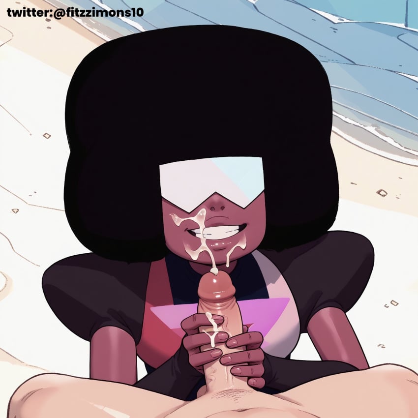 ai_generated cartoon_network cum_in_mouth cum_inside fitzzimons_10 garnet_(steven_universe) handjob nsfw steven_universe