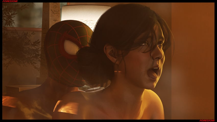 3d ahe_gao black_hair incest marvel marvel_comics mask_only miles_morales miles_morales_(playstation) mother_and_son nsfw poseidonx rio_morales rio_morales_(playstation) spider-man:_miles_morales_(ps5) spider-man_(series) spider-man_2_(ps5) superhero