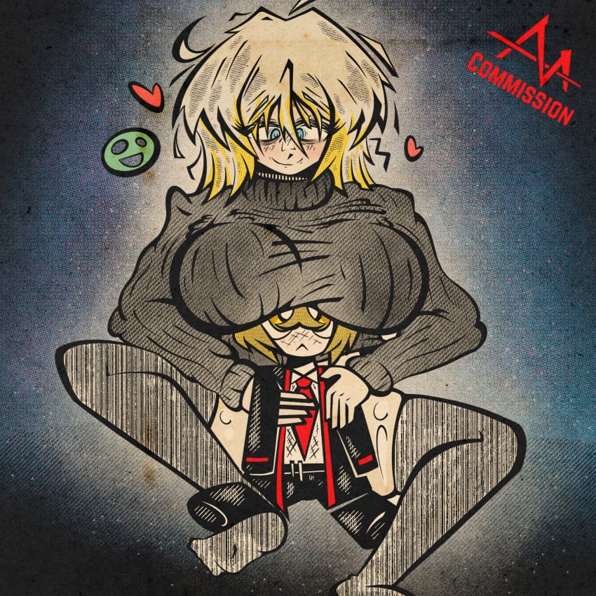 breast_rest faust_(limbus_company) female heart limbus_company penordestoroyer plushie project_moon resting_breasts sinclair_(limbus_company) tagme the_one_who_grips_faust_(limbus_company)