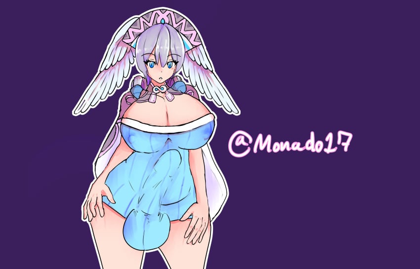 1futa breasts bulge bulge_through_clothing chubby futa_only futanari head_wings intersex large_ass large_breasts large_penis melia_antiqua monado17 nintendo nipple_bulge self_upload silver_hair xenoblade_(series) xenoblade_chronicles xenoblade_chronicles_(series)