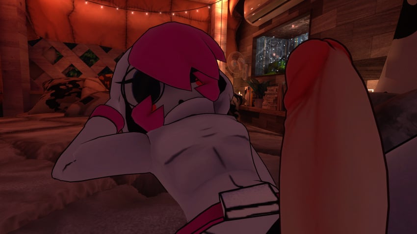 3d blush close-up femboy penis pink_hair round_glasses shy_gal shygal_(cryptiacurves) tagme twink vrchat white_clothing