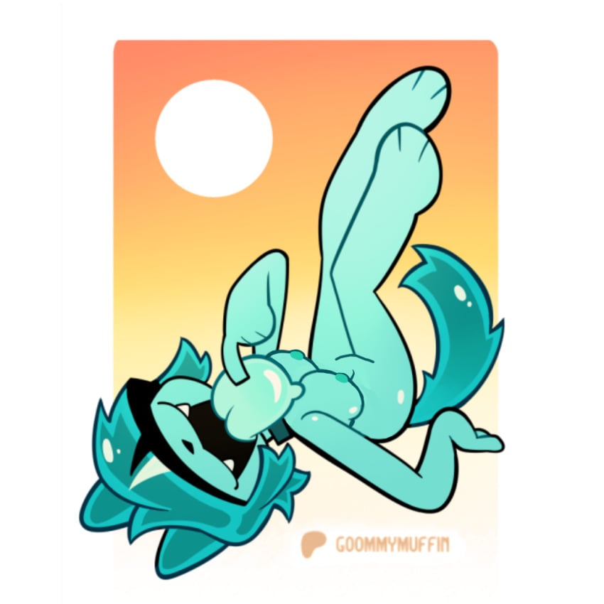 blue_body breasts edit goommy_(goommymuffin) goommymuffin naked naked_female paws solo_female tongue tongue_out