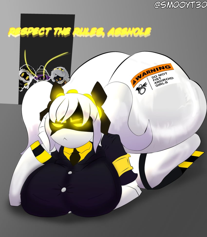huge_ass huge_breasts j_(murder_drones) lying_down murder_drones smooyt