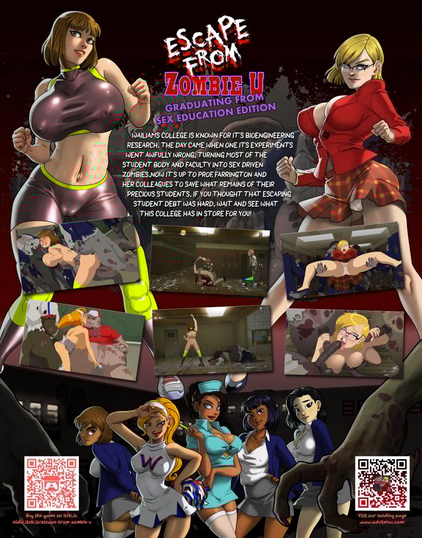 anal_fisting big_ass big_breasts big_penis bisexual bully_(efzu) cheerleader cum cum_in_mouth dark-skinned_female dark_skin defeated eliza_lopez english_teacher english_text escape_from_zombie_u esther_fernandez female female_protagonist fisting from_behind glasses handjob human johanna_lynne kissing looking_at_viewer male mayorto mean_girl_(efzu) melody_farrington misty_karansa nude nude_female nurse nurse_cap p.e._teacher paizuri qr_code rape school_nurse snake_(efzu) stalker_(efzu) student teacher teacher_and_student thick_thighs vanessa_eagler vent_bottom_(efzu) video_games ximena_gonzalo zombie zombie_girl