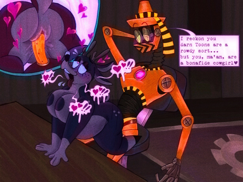 big_breasts brown_fur duo robot robot_on_anthro sex toontown_corporate_clash toontown_deer toontown_online toony