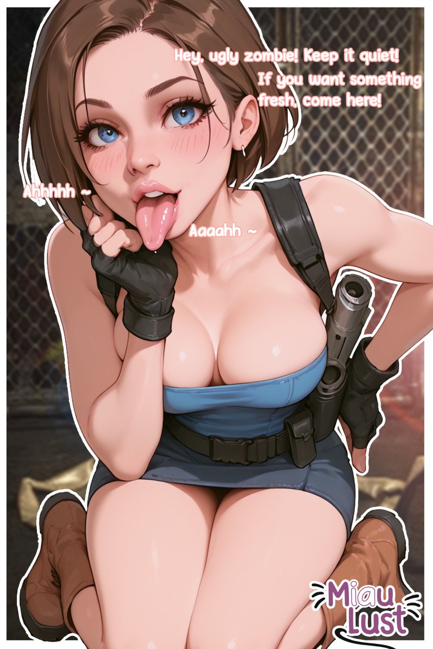 ai_generated jill_valentine miaulust oral_sex resident_evil_3 sucking_penis