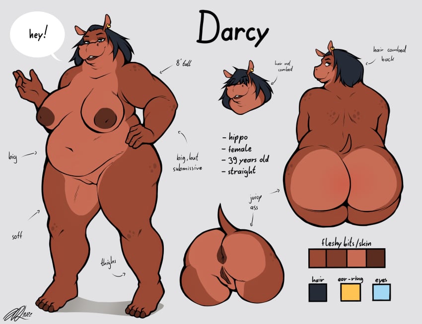 2022 absurd_res anthro anus ass belly_folds big_breasts big_butt breasts character_name common_hippopotamus curvy_figure darcy_(fiercedietylynx) disembodied_hindquarters ear_piercing ear_ring feet female fiercedeitylynx front_view genitals gesture hair hair_over_eyes hi_res hippopotamid humanoid_feet humanoid_hands long_hair looking_at_viewer mammal model_sheet nude overweight overweight_anthro overweight_female piercing plantigrade presenting presenting_hindquarters pussy rear_view ring_piercing sagging_breasts signature simple_background small_tail solo standing stated_adult stated_age stated_heterosexuality stated_sexuality tail text thick_thighs voluptuous waving wide_hips