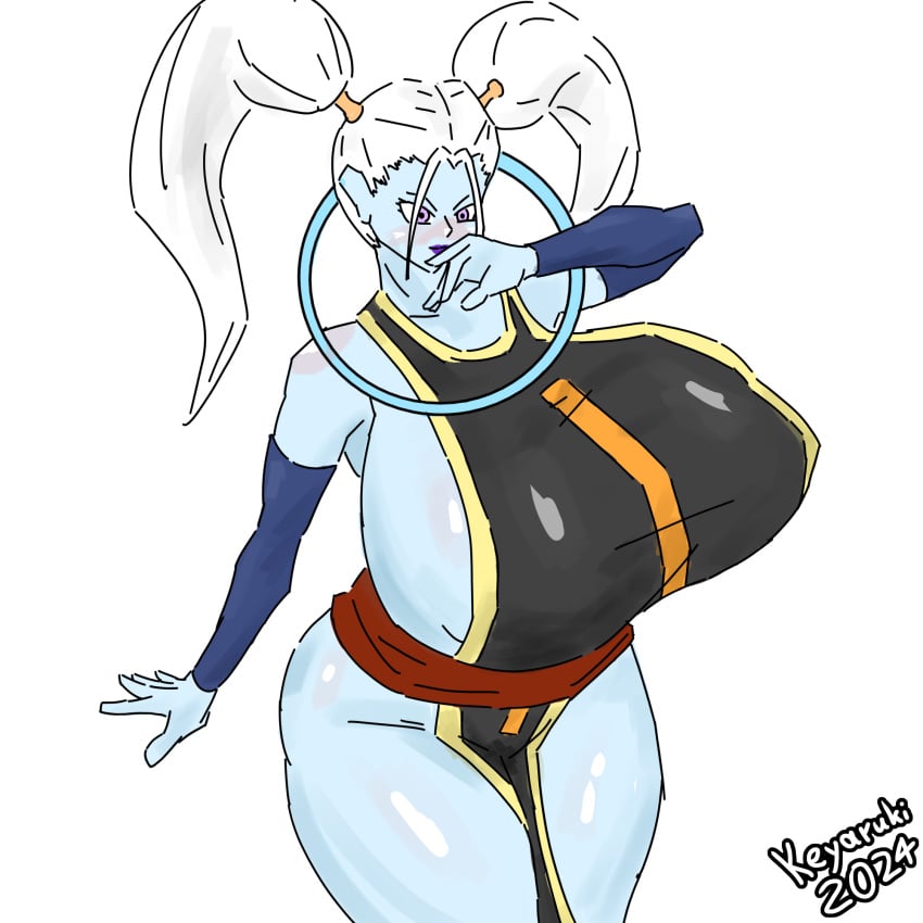 1female 1girls 2d 2d_(artwork) angel angel_(dragon_ball) ass big_ass big_breasts big_hips big_thighs blue_body blue_skin boobs_bigger_than_head breasts dragon_ball dragon_ball_super dragon_ball_z female female female_focus female_only flat_colors gigantic_breasts hips keyaruki marcarita massive_breasts shiny_skin signature simple_background simple_coloring solo solo_focus standing thick_thighs thighs twitter_link unrealistic_proportions voluptuous voluptuous_female white_hair