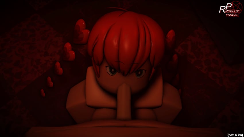 1boy 1girls 3d artist_name artist_signature atlus blowjob breasts eye_contact eyebrows_visible_through_hair fellatio giver_pov giving_head heart looking_at_viewer nude nude_female nude_female_nude_male oral penis persona_5 persona_5_scramble:_the_phantom_strikers pov red_hair roblox roblox_paheal robloxian simple_background sophia_(persona_5) source_request