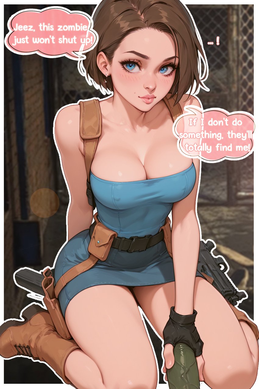 ai_generated jill_valentine miaulust oral_sex resident_evil_3 sucking_penis