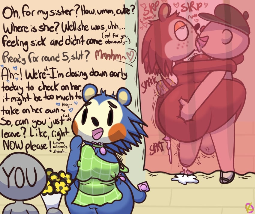 2d able_sisters animal_crossing curtains female klutzatdusk mabel_able male nintendo sable_able standing_sex tagme transparent