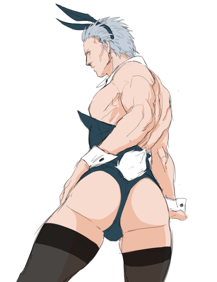 bunny_costume devil_may_cry male male_only omwtsd solo_male thong vergil vergil_(devil_may_cry)