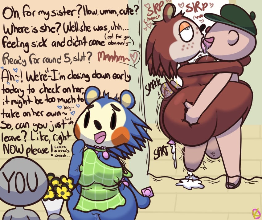 2d able_sisters animal_crossing breasts female klutzatdusk mabel_able male nintendo sable_able standing_sex tagme