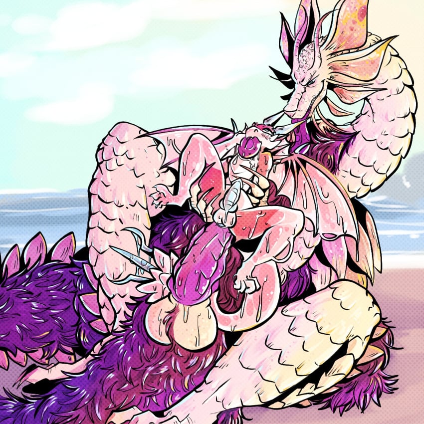 1:1 anthro anthro_on_feral anthro_penetrated ass balls blush bodily_fluids capcom claws digital_media_(artwork) dragon duo elder_dragon erection feral feral_penetrating feral_penetrating_anthro fur genital_fluids genitals goo_creature hair hi_res leviathan_(mh) male male/male male_penetrated male_penetrating male_penetrating_male malzeno membrane_(anatomy) membranous_wings mizutsune monster_hunter mythological_creature mythological_scalie mythology nasty-pink nude open_mouth penetration penile penis scales scalie sex simple_background slime smile tail tongue wings zoophilia