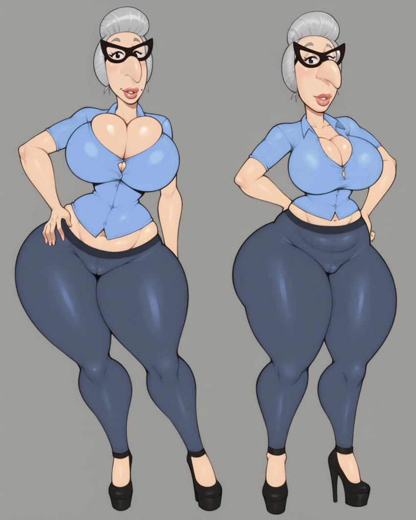 1girls ai_assisted ai_generated ass big_breasts big_lips blush boob_window borednlonely bottom_heavy cleavage clothed curvaceous curvy female female_only glasses grey_hair high_heels hourglass_figure huge huge_ass huge_breasts jimmy_neutron_boy_genius large_breasts light-skinned_female mature_female ms._fowl nickelodeon no_bra older_female platform_heels pussy revealing_clothes school slutty_teacher teacher thick_ass thick_legs thick_thighs tight_clothing ugly_female voluptuous warmachine0001 winifred_fowl